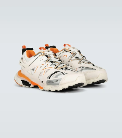 Balenciaga Multicolor Mesh And Rubber Track Sneakers In White
