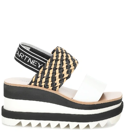 Shop Stella Mccartney Woven Platform Sandals In Multicoloured