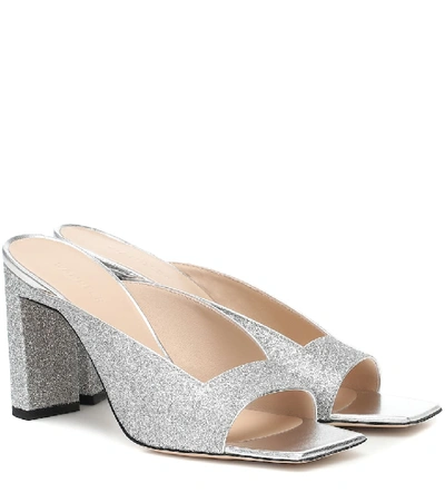 Shop Wandler Isa Glitter Sandals In Silver