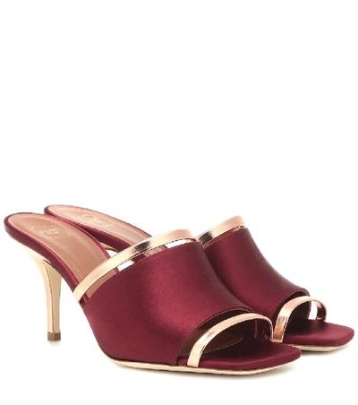 Shop Malone Souliers Laney 70 Satin Mules In Red