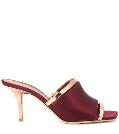 Shop Malone Souliers Laney 70 Satin Mules In Red