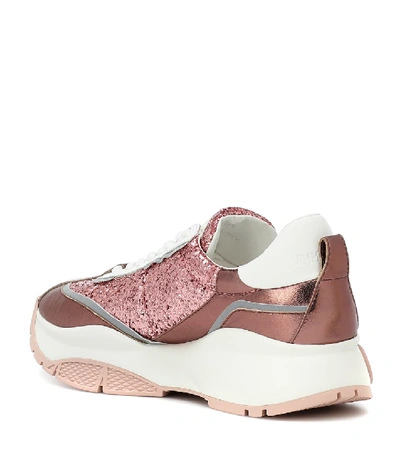 Shop Jimmy Choo Raine Glitter Sneakers In Pink