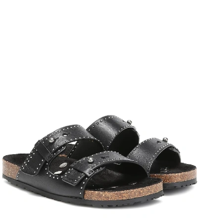 Shop Saint Laurent Jimmy 05 Leather Sandals In Black