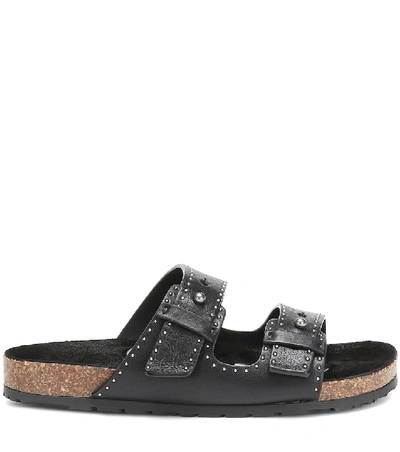 Shop Saint Laurent Jimmy 05 Leather Sandals In Black