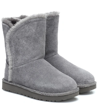 Shop Ugg Classic Short Suede Ankle Boots In Grey