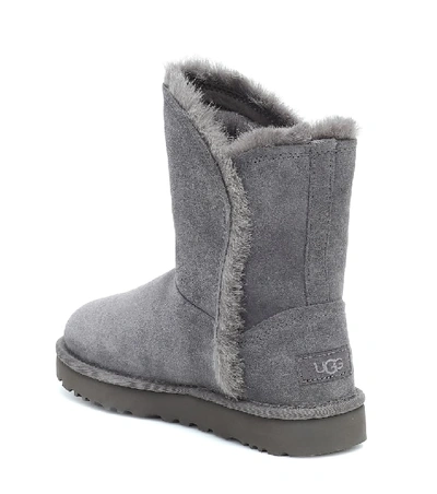 Shop Ugg Classic Short Suede Ankle Boots In Grey