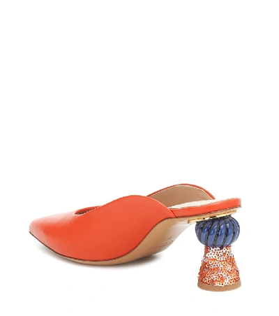 Shop Jacquemus Les Mules Maceio Leather Mules In Orange