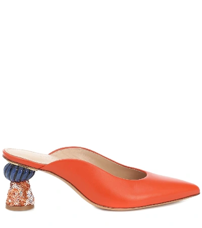 Shop Jacquemus Les Mules Maceio Leather Mules In Orange