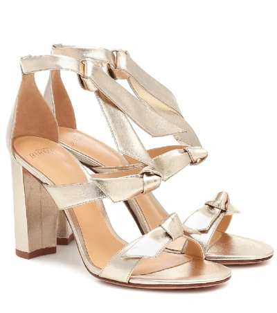 Shop Alexandre Birman Lolita Metallic Leather Sandals In Gold