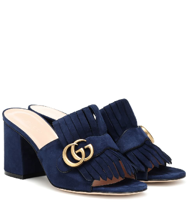 gg marmont peep toe mule