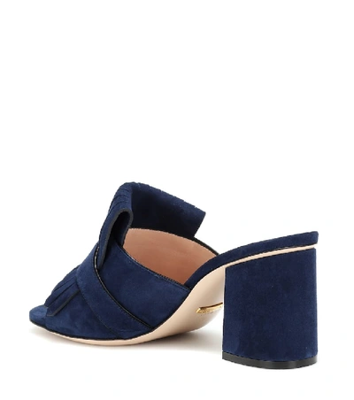 Shop Gucci Marmont Suede Sandals In Blue