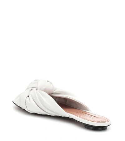 Shop Samuele Failli Betsy Leather Slippers In White