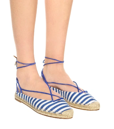 Shop Aquazzura Minimalist Canvas Espadrilles In Blue