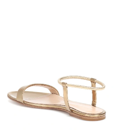 Shop Gianvito Rossi Jaime Metallic Leather Sandals In Gold