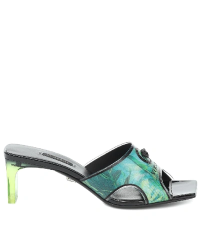 Shop Versace Jungle-print Pvc Sandals In Green