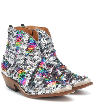 Shop Golden Goose Sequined Cowboy Boots In Multicoloured