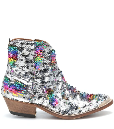 Shop Golden Goose Sequined Cowboy Boots In Multicoloured