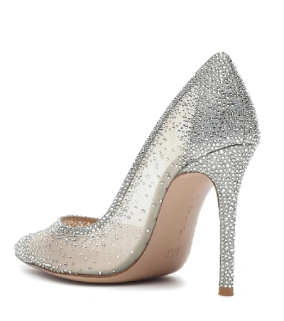 Shop Gianvito Rossi Rania 105 Crystal-embellished Pumps In Silver