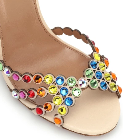 Shop Aquazzura Tequila 105 Embellished Sandals In Multicoloured