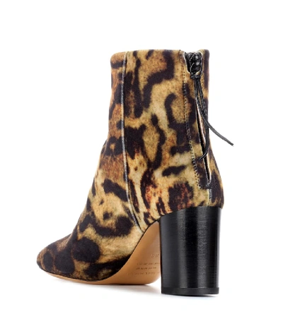 Shop Isabel Marant Ritza Leopard-printed Ankle Boots In Multicoloured