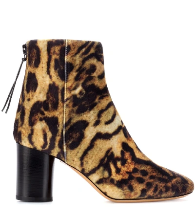 Shop Isabel Marant Ritza Leopard-printed Ankle Boots In Multicoloured