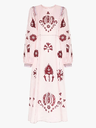 Shop Vita Kin Besticktes 'jasmine' Kaftankleid In Pink