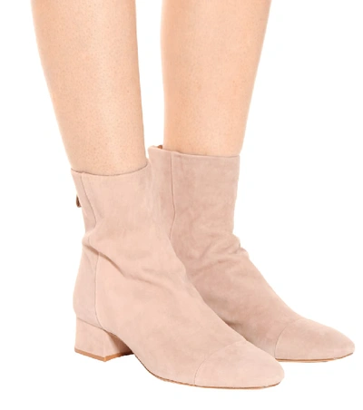 Shop Alexandre Birman Suede Ankle Boots In Neutrals