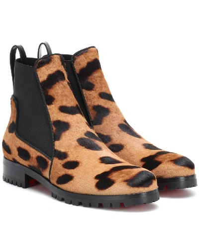 Shop Christian Louboutin Marchacroche Calf Hair Ankle Boots In Brown