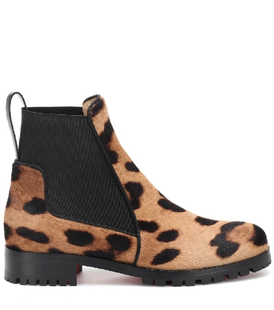 Shop Christian Louboutin Marchacroche Calf Hair Ankle Boots In Brown