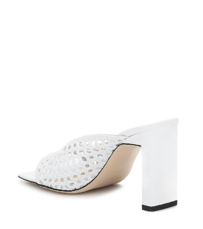 Shop Wandler Isa Woven Leather Sandals In White