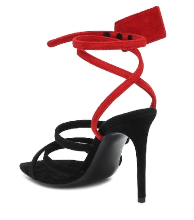 Shop Off-white Ziptie Embellished Sandals In Black