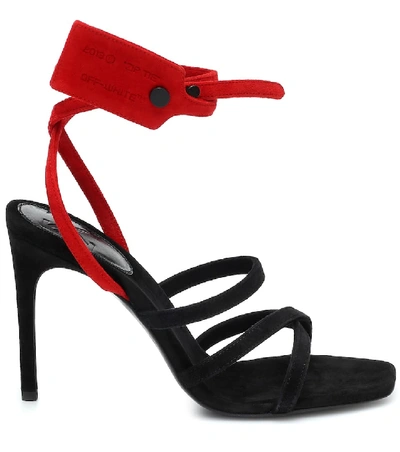 Shop Off-white Ziptie Embellished Sandals In Black