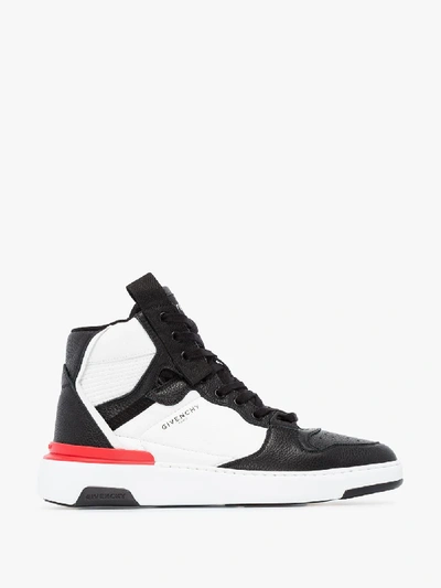 Shop Givenchy Black And White Wing High Top Sneakers