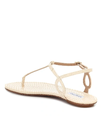 Shop Aquazzura Almost Bare Leather Sandals In Beige