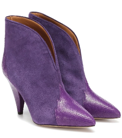 Shop Isabel Marant Archee Suede Ankle Boots In Purple