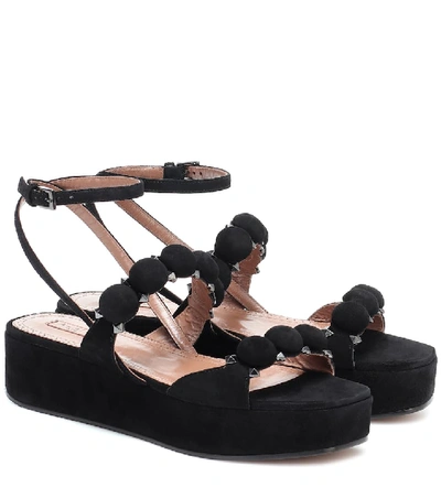 Shop Alaïa Bombe Suede Platform Sandals In Black