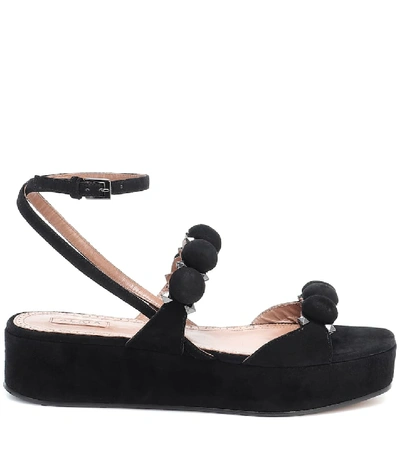 Shop Alaïa Bombe Suede Platform Sandals In Black