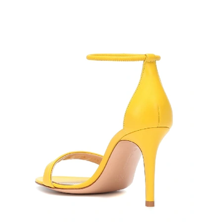 Shop Gianvito Rossi Asia 85 Leather Sandals In Yellow