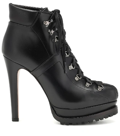 Shop Alaïa Leather Ankle Boots In Black