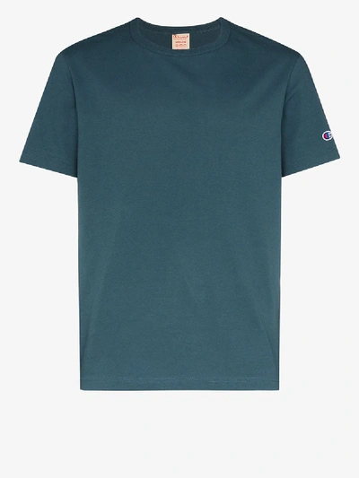 Shop Champion Crew Neck Cotton T-shirt In Blue