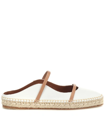 Shop Malone Souliers Sienna Leather Espadrilles In White