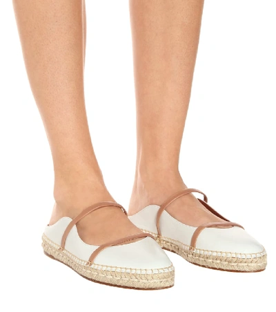 Shop Malone Souliers Sienna Leather Espadrilles In White