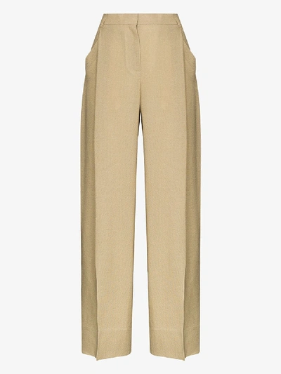 Shop Jacquemus Le Pantalon Loya Wide Leg Trousers In Neutrals