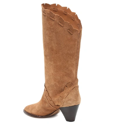 Shop Isabel Marant Leesta Suede Boots In Brown