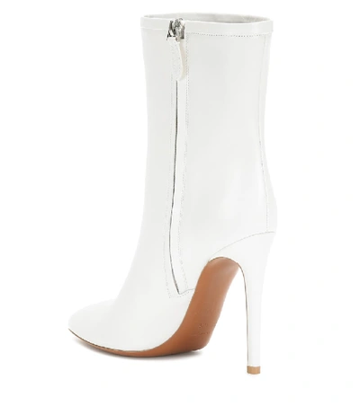 Shop Alaïa Leather Ankle Boots In White