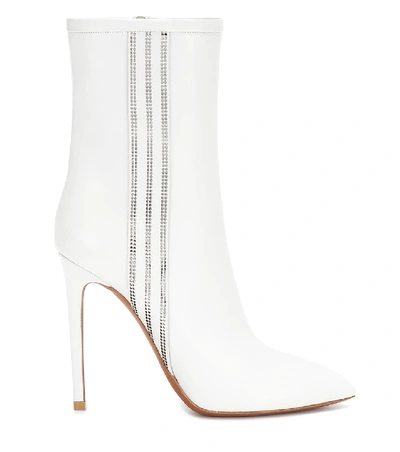 Shop Alaïa Leather Ankle Boots In White