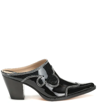 Shop Maryam Nassir Zadeh Romeo Patent Leather Mules In Black