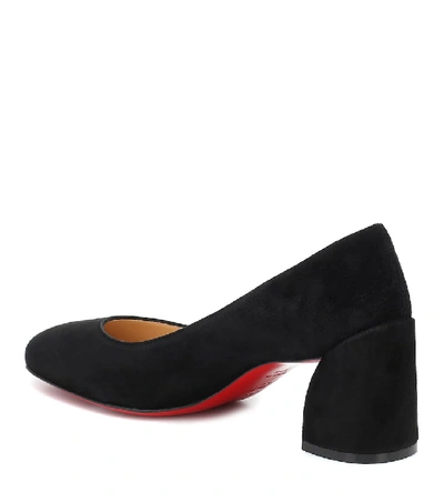 Shop Christian Louboutin Miss Sab 55 Suede Pumps In Black