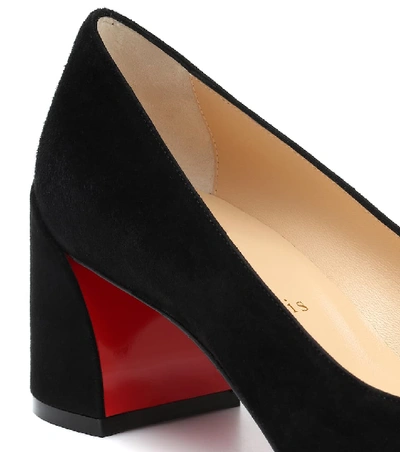 Shop Christian Louboutin Miss Sab 55 Suede Pumps In Black