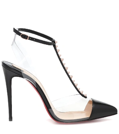 Shop Christian Louboutin Nosy Spikes Pvc And Leather Pumps In Black